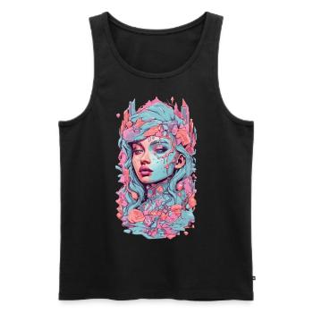 Gothique Pastel Kawaii cristallisé Goth Design - Débardeur bio Premium Homme - noir - Devant - Michal (187cm)