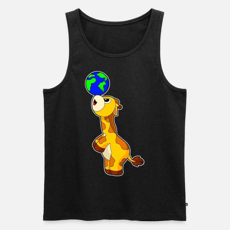 Giraffe Erde - Männer Premium Bio Tank Top - Schwarz