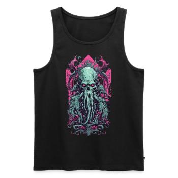 Okkult Ghul Kraken Gothic Vaporwave Kunst - Männer Premium Bio Tank Top - Schwarz - Vorne - AI Model Male 178 light (178cm)