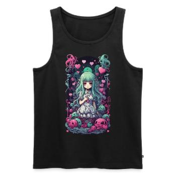 Kawaii Goth Anime Amour Manga Fille Design - Débardeur bio Premium Homme - noir - Devant - AI Model Male 178 light (178cm)