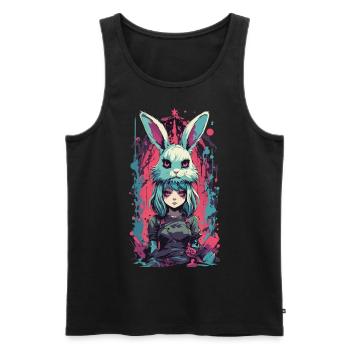 Gothique Anime Girl Halloween Bunny Costume Esthétique - Débardeur bio Premium Homme - noir - Devant - AI Model Male 178 light (178cm)