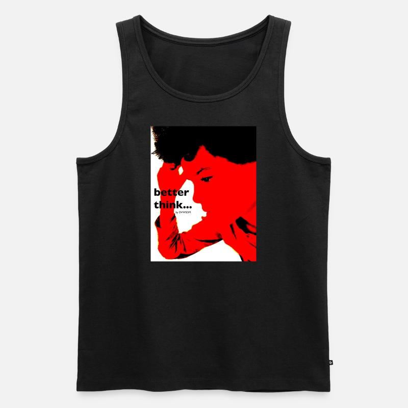 "Better Think" by DVWSDM - Männer Premium Bio Tank Top - Schwarz