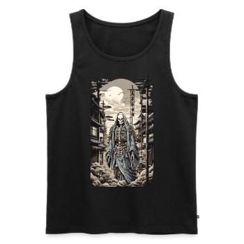 Retro Japan Yokai Skeleton Demon Ukiyo-E - Men's Premium Organic Tank Top - black - Front - AI Model Male 178 light (178cm)