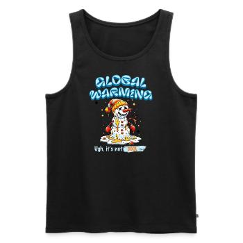 Globale Erwärmung ist real - Schneemann schmilzt - Männer Premium Bio Tank Top - Schwarz - Vorne - AI Model Male 178 light (178cm)