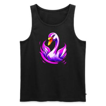 Cygne 1 - Débardeur bio Premium Homme - noir - Devant - Michal (187cm)