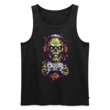 Zombie Gamer Gaming Halloween Ghul Aesthetic - Männer Premium Bio Tank Top - Schwarz - Vorne - AI Model Male 178 light (178cm)