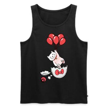 Chat Naissance Coquille D’oeuf Ballons Enfants Bébé - Débardeur bio Premium Homme - noir - Devant - Michal (187cm)
