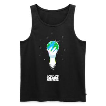 Er unterstützt die spanische Welt - Männer Premium Bio Tank Top - Schwarz - Vorne - AI Model Male 178 light (178cm)