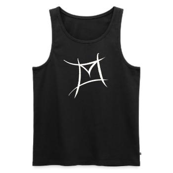 Email, envelope icon. Philatelist - Men's Premium Organic Tank Top - black - Front - AI Model Male 178 light (178cm)