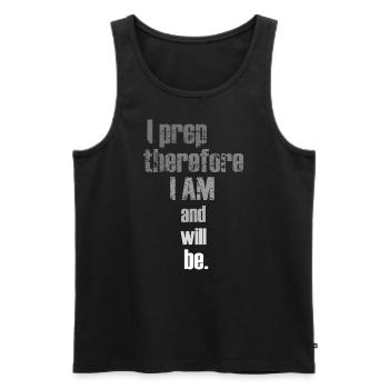 I prep therefore I am - Männer Premium Bio Tank Top - Schwarz - Vorne - AI Model Male 178 light (178cm)