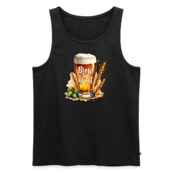 Brew Sip Repeat - Brew Drink Repeat - Men's Premium Organic Tank Top - black - Front - AI Model Male 178 light (178cm)