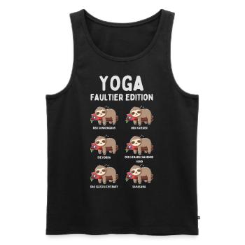 Yoga Faultier Edition - Lustiges Faultier Design - Männer Premium Bio Tank Top - Schwarz - Vorne - Michal (187cm)