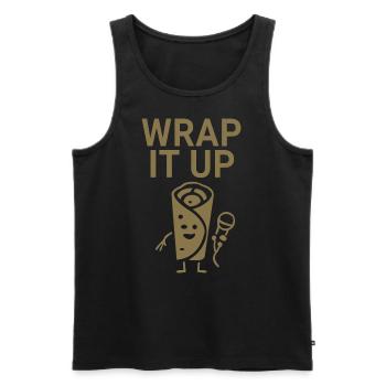 Wrap it up - Men's Premium Organic Tank Top - black - Front - AI Model Male 178 light (178cm)