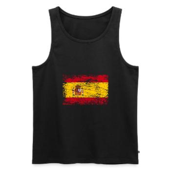 Flagge von Spanien Mallorca - Männer Premium Bio Tank Top - Schwarz - Vorne - AI Model Male 178 light (178cm)