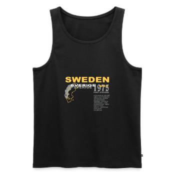schweden - sweden - sverige - Männer Premium Bio Tank Top - Schwarz - Vorne - AI Model Male 178 light (178cm)