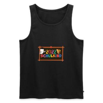 Schulkind 2022 - Eule - Einschulung - Tiere - Männer Premium Bio Tank Top - Schwarz - Vorne - Michal (187cm)