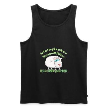 Schaf = biologischer Rasenmäher - Männer Premium Bio Tank Top - Schwarz - Vorne - Michal (187cm)