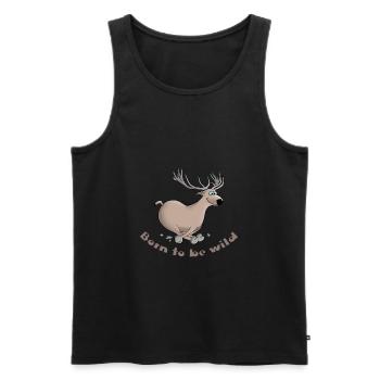Deer funny - Men's Premium Organic Tank Top - black - Front - Michal (187cm)