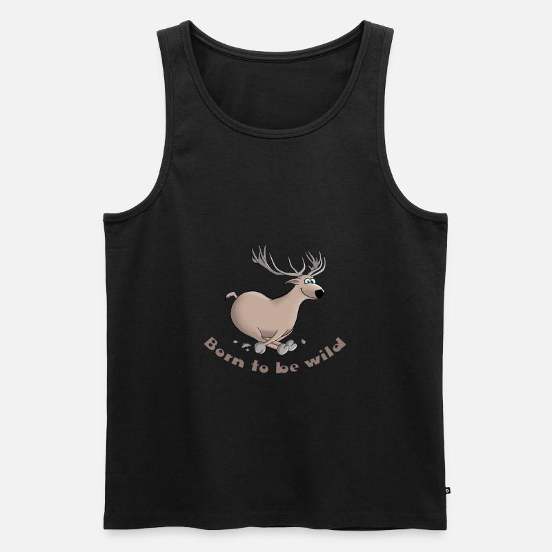 Hirsch lustig - Männer Premium Bio Tank Top - Schwarz