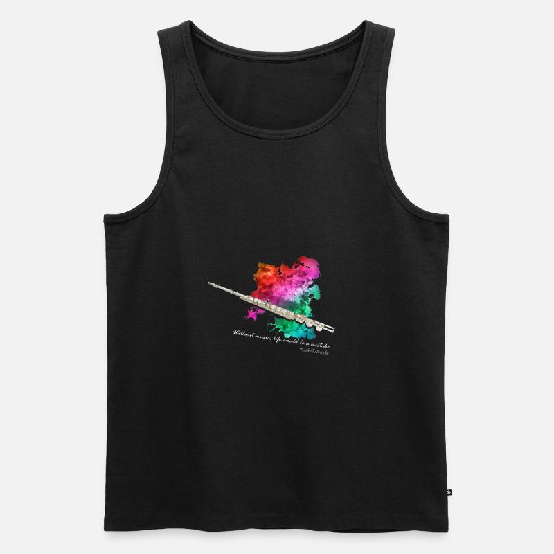 Querflöte - Männer Premium Bio Tank Top - Schwarz