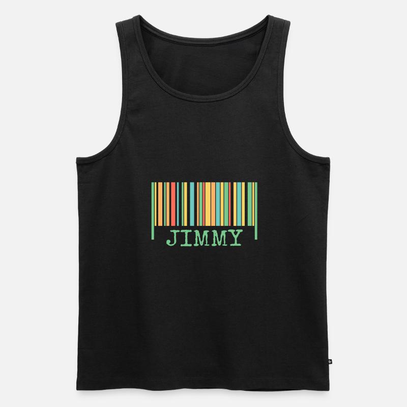 Strichcode Jimmy - Männer Premium Bio Tank Top - Schwarz