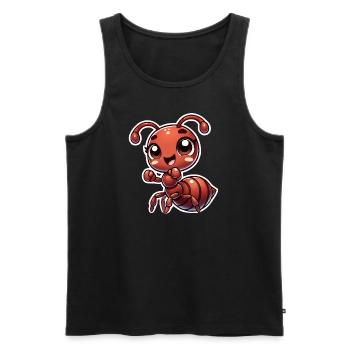 Happy Ant - Männer Premium Bio Tank Top - Schwarz - Vorne - AI Model Male 178 light (178cm)