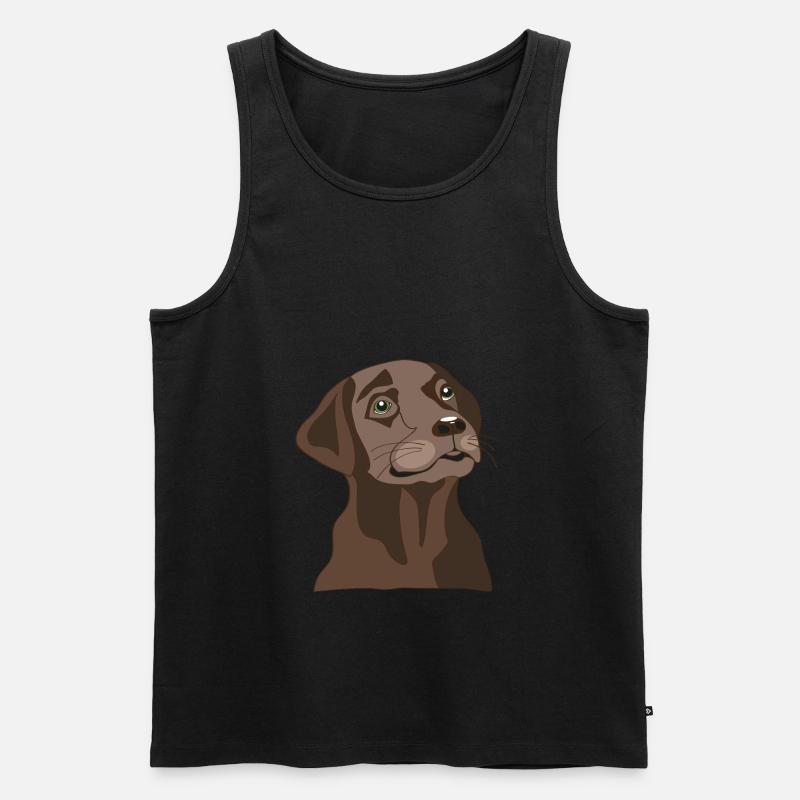 Brauner Labrador - Männer Premium Bio Tank Top - Schwarz