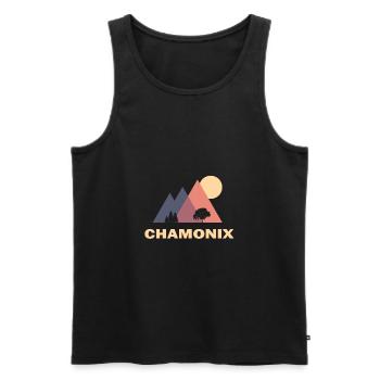 chamonix triangles mountains geometry - Men's Premium Organic Tank Top - black - Front - Michal (187cm)
