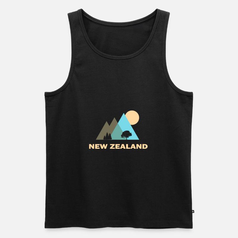 Neuseeland berge Geschenk - Männer Premium Bio Tank Top - Schwarz