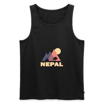 nepal abstrakte berge - Männer Premium Bio Tank Top - Schwarz - Vorne - Michal (187cm)