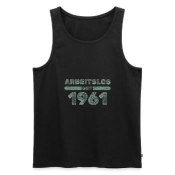 61er - Männer Premium Bio Tank Top - Schwarz - Vorne - AI Model Male 178 light (178cm)