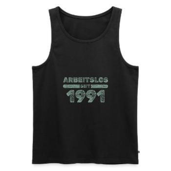 Witzig 1991 - Männer Premium Bio Tank Top - Schwarz - Vorne - AI Model Male 178 light (178cm)