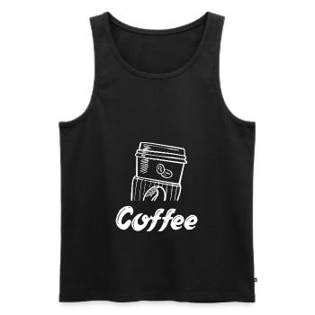Tasse à café Café Café à emporter - Débardeur bio Premium Homme - noir - Devant - AI Model Male 178 light (178cm)