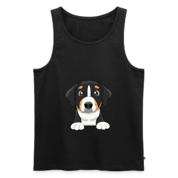 Appenzeller Sennenhund - Männer Premium Bio Tank Top - Schwarz - Vorne - AI Model Male 178 light (178cm)