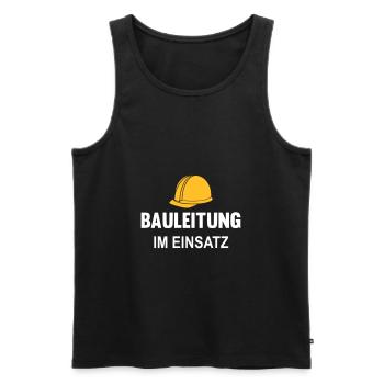Bauleitung im Einsatz - Männer Premium Bio Tank Top - Schwarz - Vorne - Michal (187cm)