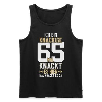 65. GEBURTSTAG 1961 KNACKIGE 65 - Männer Premium Bio Tank Top - Schwarz - Vorne - Michal (187cm)
