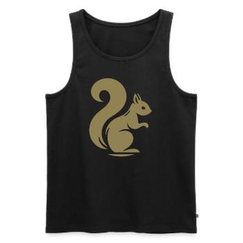 Elegant Squirrel Silhouette: Nature in - Men's Premium Organic Tank Top - black - Front - Michal (187cm)
