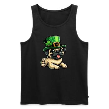 Mignon carlin de dessin animé Saint-Patrick - Débardeur bio Premium Homme - noir - Devant - Michal (187cm)
