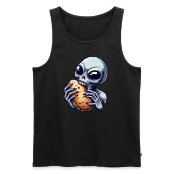 Alien Bites Potato Alien Science Ficti - Men's Premium Organic Tank Top - black - Front - Michal (187cm)