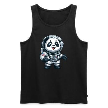 Panda Astronaut im Weltall - Männer Premium Bio Tank Top - Schwarz - Vorne - AI Model Male 178 light (178cm)