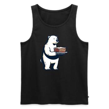 Eisbär Liebt Italienische Lasagne - Männer Premium Bio Tank Top - Schwarz - Vorne - Michal (187cm)