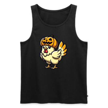 Halloween Chicken Pumpkin Cartoon October - Men's Premium Organic Tank Top - black - Front - Michal (187cm)