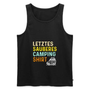 Letztes sauberes Camping Shirt - Männer Premium Bio Tank Top - Schwarz - Vorne - Michal (187cm)