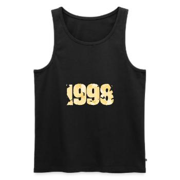 1998 - Men's Premium Organic Tank Top - black - Front - AI Model Male 178 light (178cm)