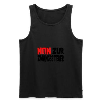 Nein zur Zwangssteuer - Männer Premium Bio Tank Top - Schwarz - Vorne - Michal (187cm)