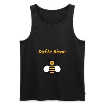 ★ Designfarben änderbar ★ Dufte Biene - Männer Premium Bio Tank Top - Schwarz - Vorne - AI Model Male 178 light (178cm)