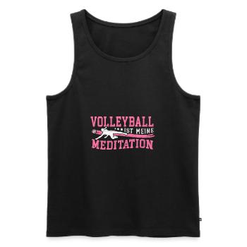 Volleyball ist meine Meditation Geschenk - Männer Premium Bio Tank Top - Schwarz - Vorne - Michal (187cm)