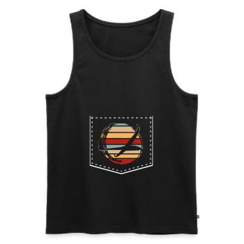 Segelfliegen Brusttasche Segelflugzeug Segelflug - Männer Premium Bio Tank Top - Schwarz - Vorne - Michal (187cm)