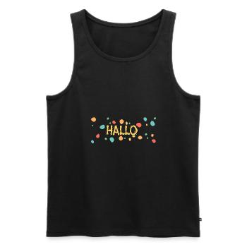 Hallo - Männer Premium Bio Tank Top - Schwarz - Vorne - Michal (187cm)