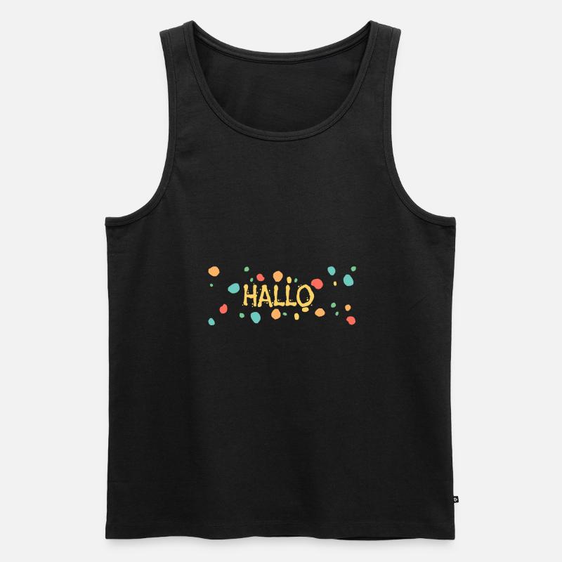 Hallo - Männer Premium Bio Tank Top - Schwarz
